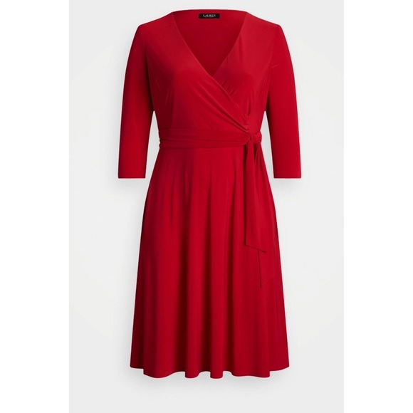 Lauren Ralph Lauren Dresses & Skirts - Lauren Ralph Lauren Women's Surplice Jersey Knit Dress Red Size 22W NEW! $125